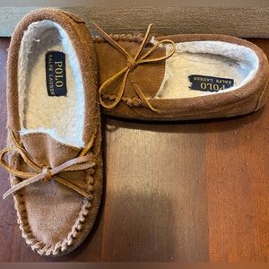 Ralph Lauren Brown Leather Moccasins Youth Sz 13